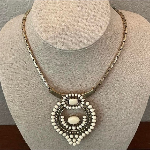 Gold and White Stackable Gemstone Necklace - Picture 4 of 5